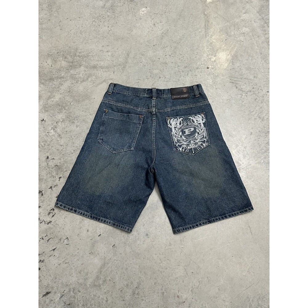 Crazy Vintage Phat Farm Y2K Demin Jorts Size 34 embroidered
